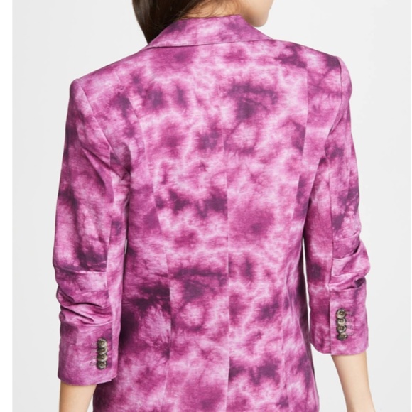 BLOW OUT SALE !!!! CINQ A SEPT TYE DYE KHLOE BLAZER PINK MAGENTA - Picture 2 of 8
